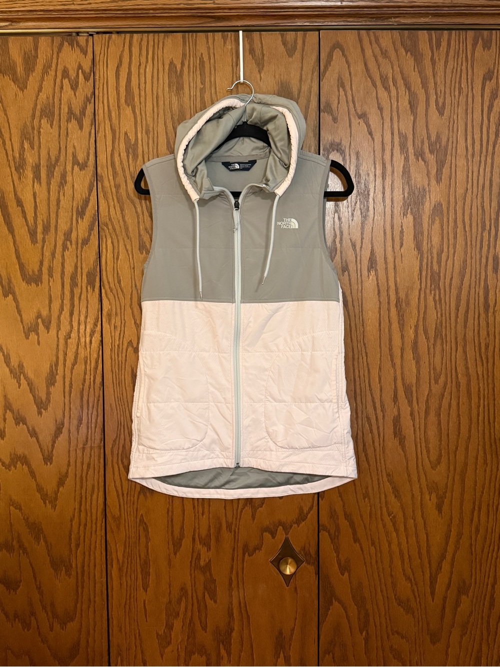The North Face Hooded Insulated Vest Gray Pink Small